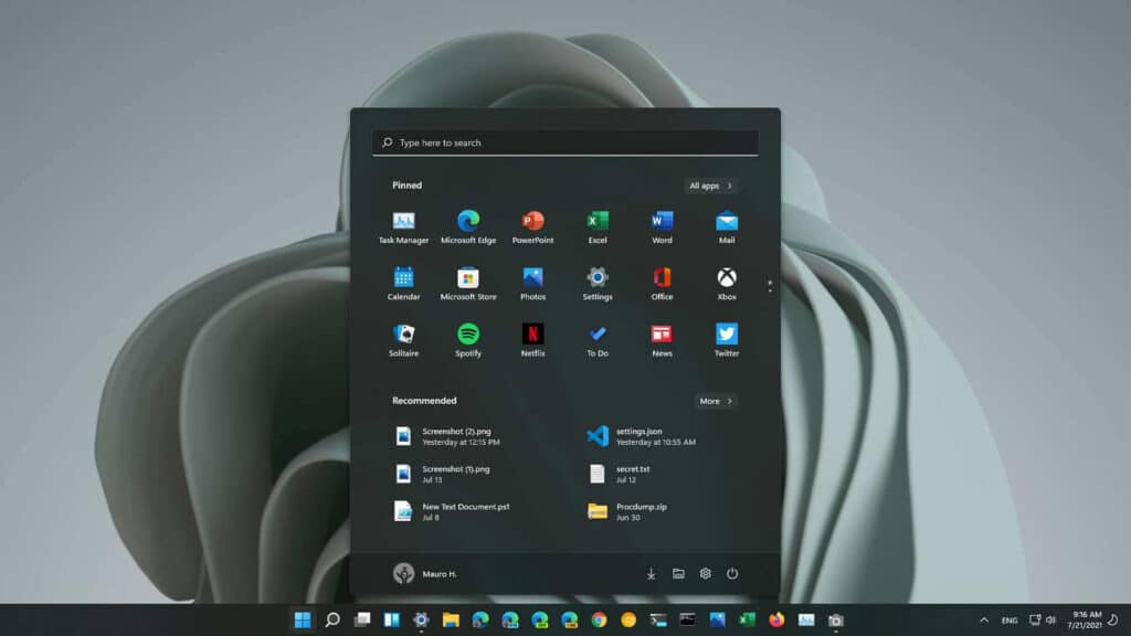 Windows 11 dark theme